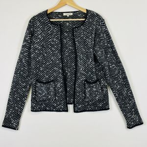 Cocogio Black Grey‎ Chunky Bubble Knit Open Front Cardigan Sweater Womens Small